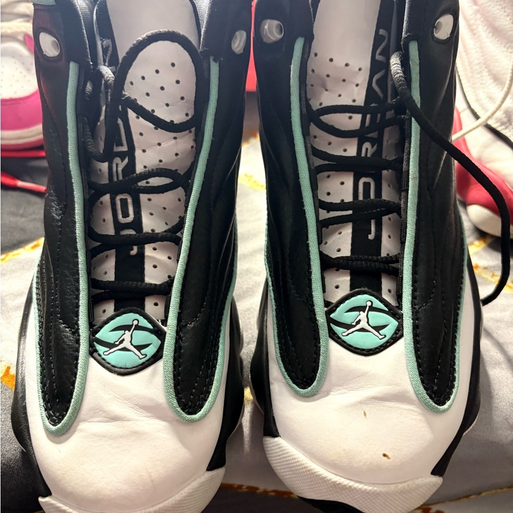 Jordan Black, White & Teal Basketball Shoes